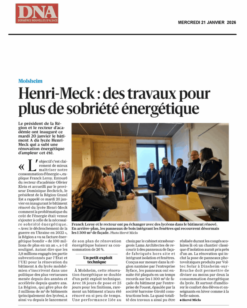 Illustration article du DNA Lycée Molsheim